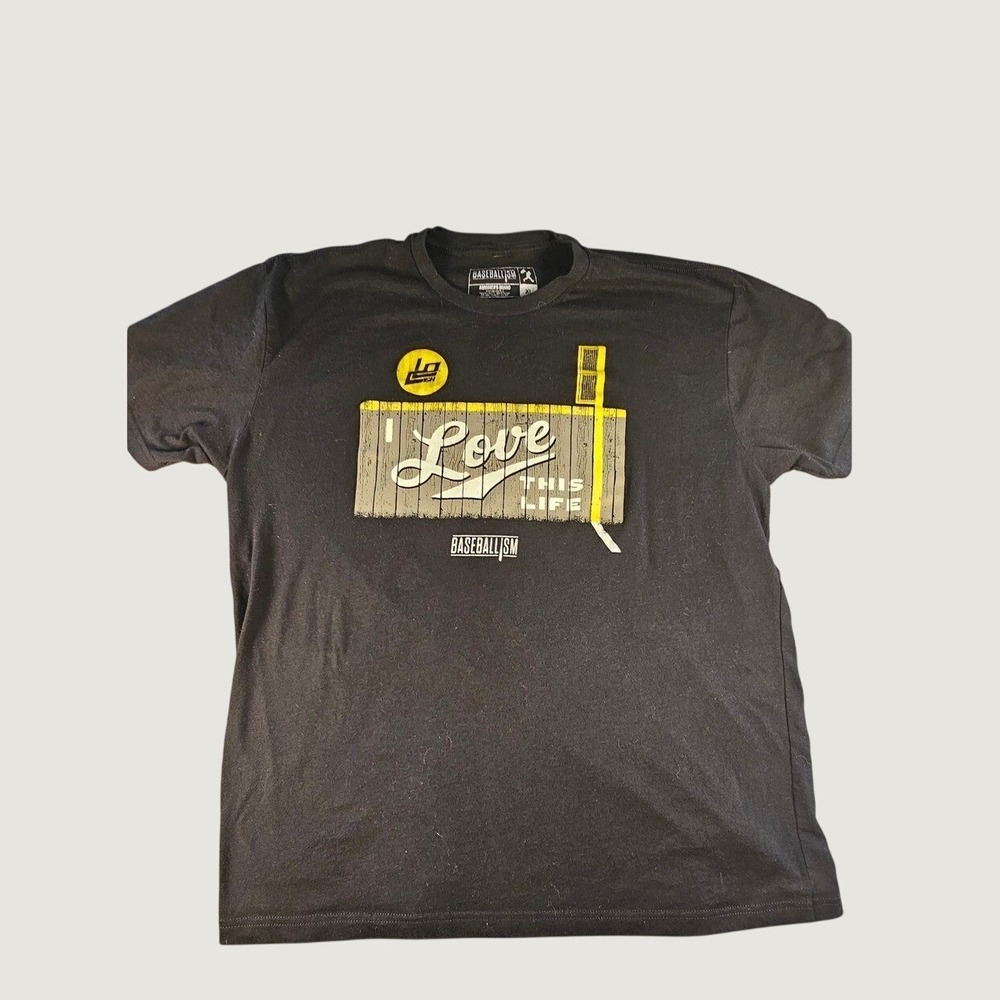 Baseballism/LoCash I Love This Life Graphic Tee XL Black Short Sleeve Tee